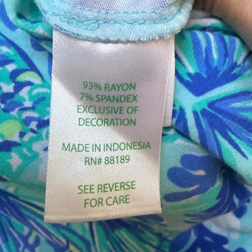 Lilly Pulitzer Jumpsuit Womens XL Aqua Keeran Sea Glass Seahorse Preppy Resort - Picture 7 of 8